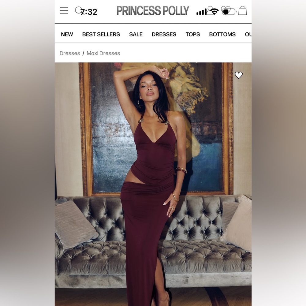 Princess Polly Burgundy Backless Dress